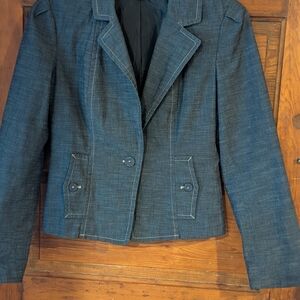 Rafaella Blue Tailored Blazer with Notched Lapels